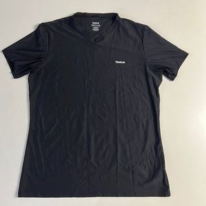 *ReeBok Play Dry V-Neck Black Workout Top Size XL